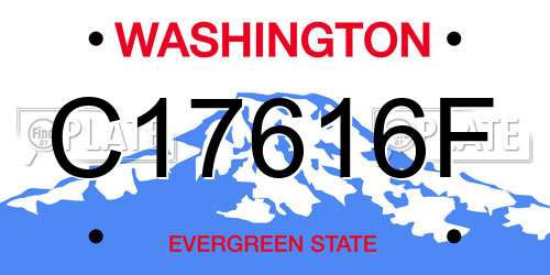 C17616F Washington License Plate
