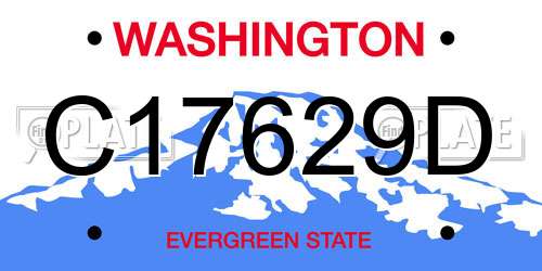C17629D Washington License Plate