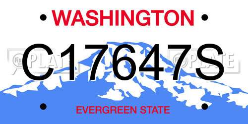 C17647S Washington License Plate