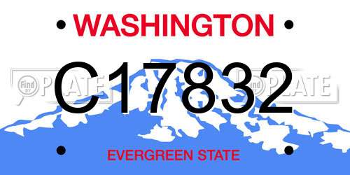 C17832 Washington License Plate