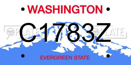 C1783Z Washington License Plate