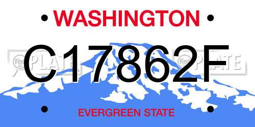 C17862F Washington License Plate