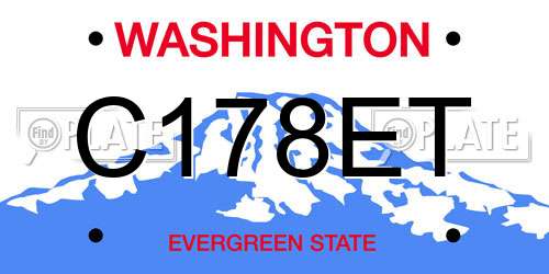 C178ET Washington License Plate