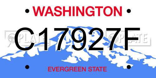 C17927F Washington License Plate
