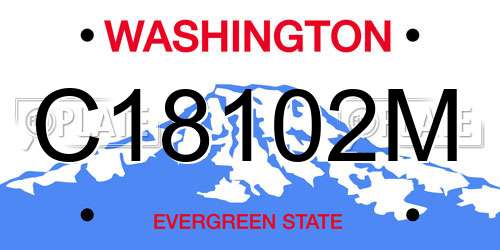 C18102M Washington License Plate