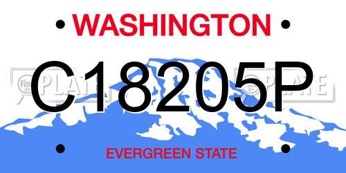 C18205P Washington License Plate