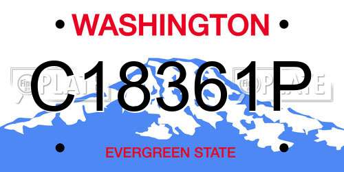 C18361P Washington License Plate