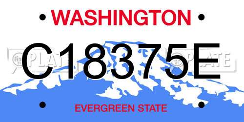 C18375E Washington License Plate