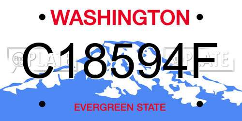C18594F Washington License Plate