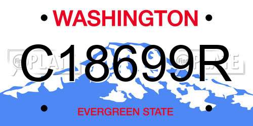 C18699R Washington License Plate