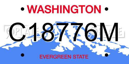 C18776M Washington License Plate