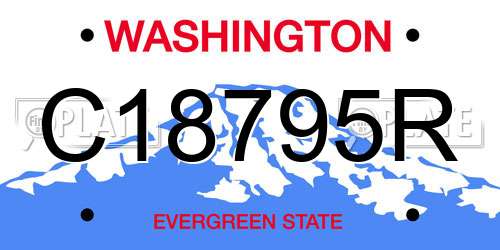 C18795R Washington License Plate