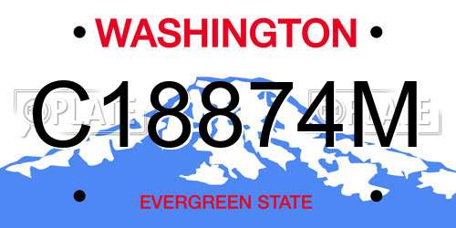 C18874M Washington License Plate