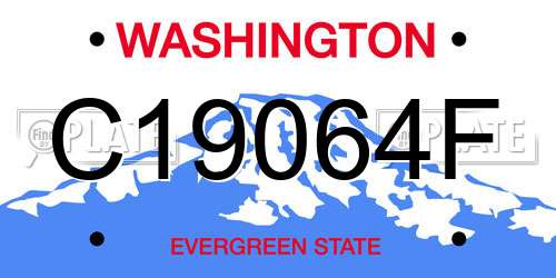 C19064F Washington License Plate
