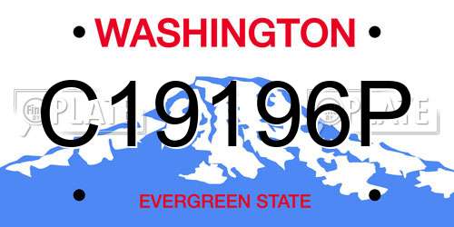 C19196P Washington License Plate