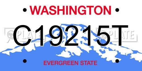 C19215T Washington License Plate