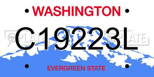 C19223L Washington License Plate