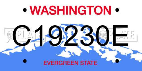 C19230E Washington License Plate