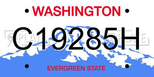 C19285H Washington License Plate