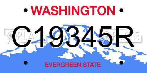 C19345R Washington License Plate