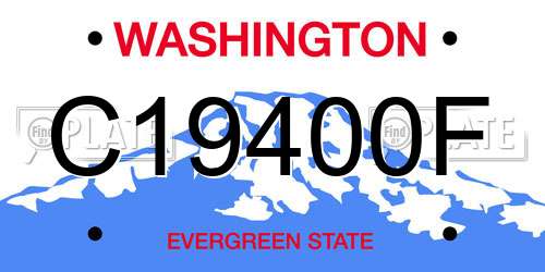 C19400F Washington License Plate