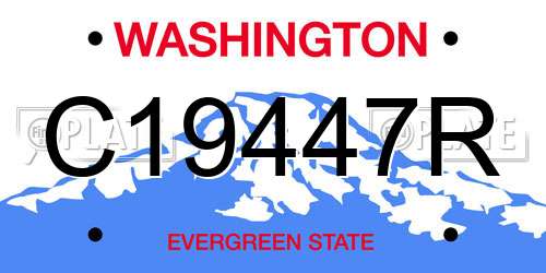 C19447R Washington License Plate