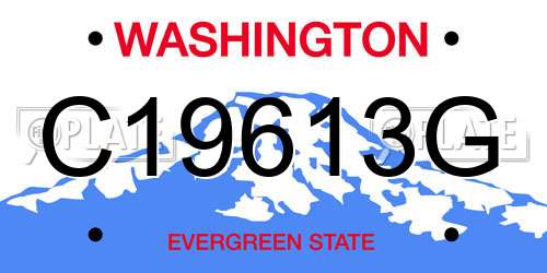 C19613G Washington License Plate