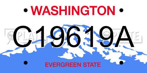 C19619A Washington License Plate