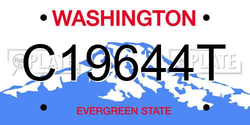 C19644T Washington License Plate
