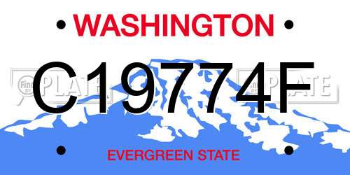 C19774F Washington License Plate
