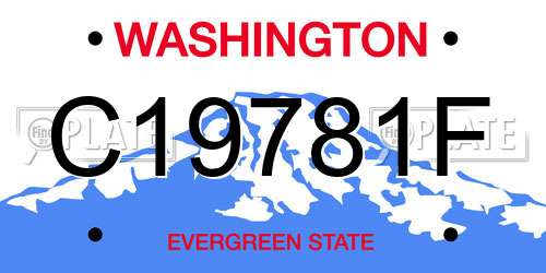 C19781F Washington License Plate