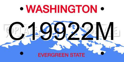 C19922M Washington License Plate
