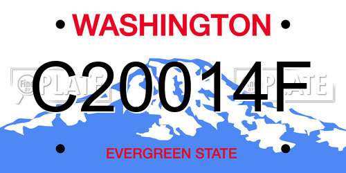 C20014F Washington License Plate