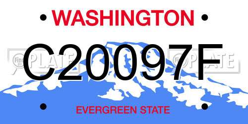 C20097F Washington License Plate