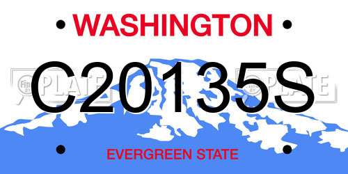 C20135S Washington License Plate