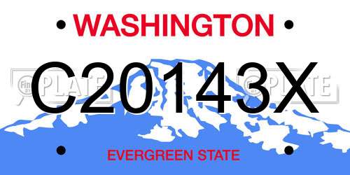C20143X Washington License Plate