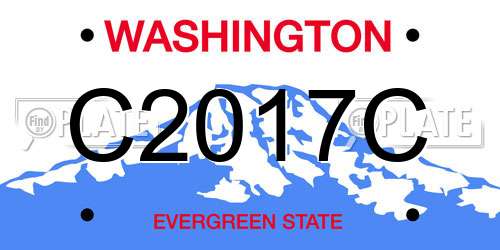 C2017C Washington License Plate