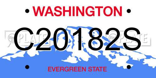 C20182S Washington License Plate