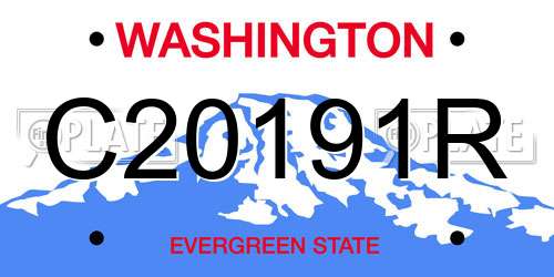 C20191R Washington License Plate