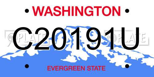 C20191U Washington License Plate