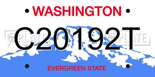 C20192T Washington License Plate