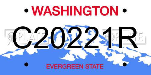 C20221R Washington License Plate
