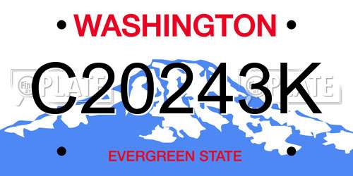 C20243K Washington License Plate