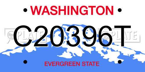 C20396T Washington License Plate