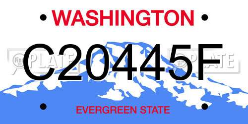 C20445F Washington License Plate