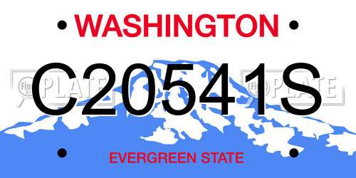 C20541S Washington License Plate