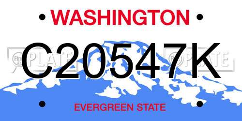 C20547K Washington License Plate