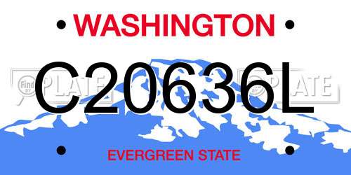 C20636L Washington License Plate