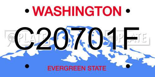C20701F Washington License Plate