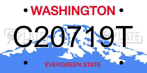 C20719T Washington License Plate